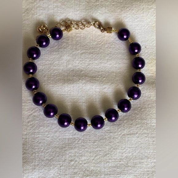 Druk Purple and 14kt Gold Fill Beaded Bracelet - Picture 3 of 6